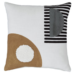 Black/White/Honey / Throw Pillow, complete pillow front - 1