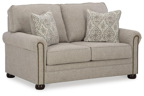 Herringbone Nailhead Loveseat in Dune