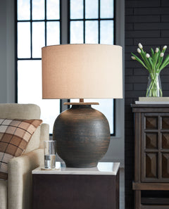 Antique Brown table lamp, product view 2 - 2
