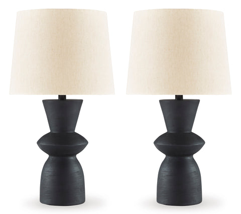 Scarbot Distressed Black Table Lamps, Set of 2