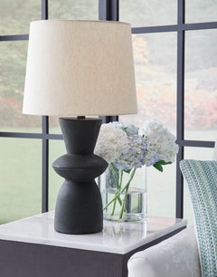 Distressed Black Scarbot set of two table lamps, product view 6 - 6