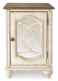 White/Brown chairside end table, product view 2 - 2