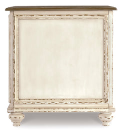 White/Brown chairside end table, product view 3 - 3