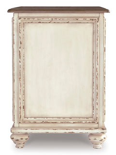 White/Brown chairside end table, product view 4 - 4