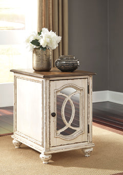 White/Brown chairside end table, product view 5 - 5