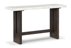 White/Dark Brown Marble-Top Console Table, full product view - 1