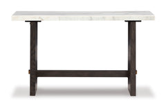 White/Dark Brown Marble-Top Console Table, product view 2 - 2