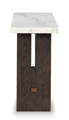 White/Dark Brown Marble-Top Console Table, product view 3 - 3