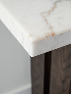 White/Dark Brown Marble-Top Console Table, product view 6 - 6