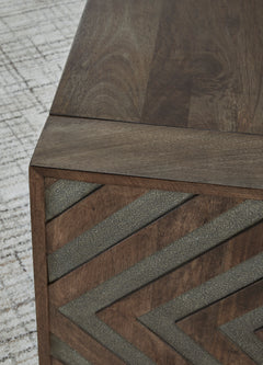 Brown diamond accent rectangular coffee table, product view 6 - 6