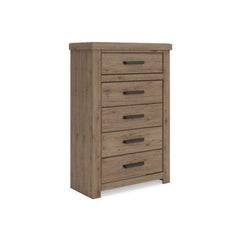 Light Brown / Chest of Drawers, complete product angled view - 1