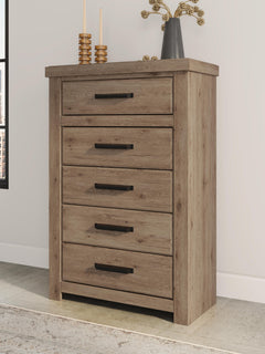 Light Brown / Chest of Drawers, room setting; accessories not included - 4