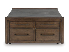 Brown/Gray Eight-Drawer Coffee Table, product view 2 - 2