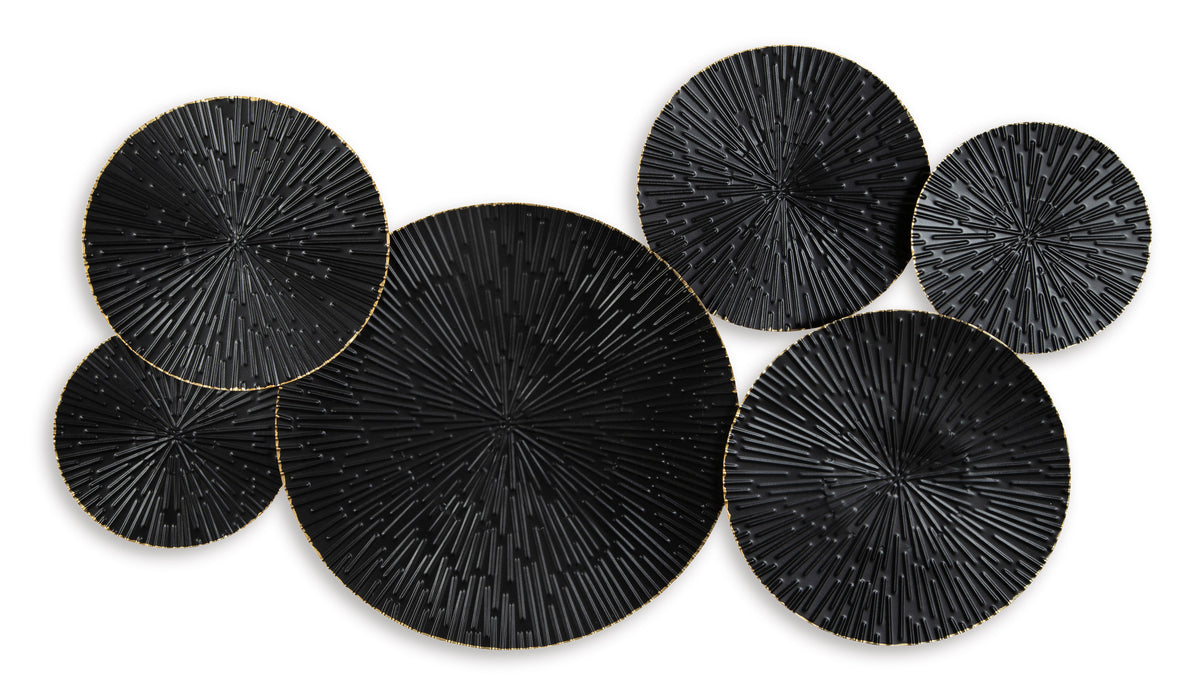 Black/Gold Finish Rhetlen wall decor, full product view