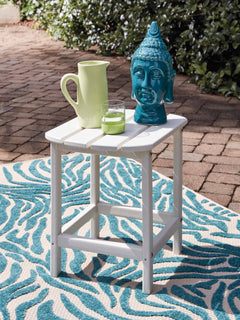 White outdoor end table, product view 4 - 19