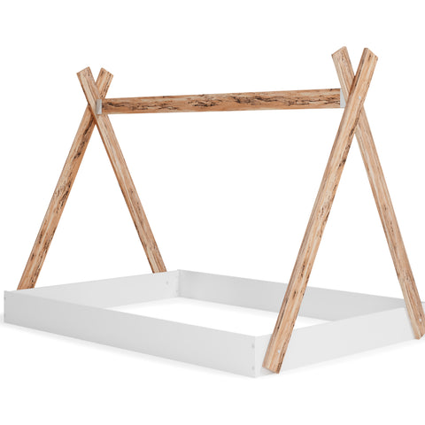 Two-Tone Wood-Grain Tent Bed