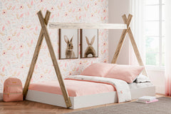 Two-tone Brown/White / Full, room view; mattress, bedding and accessories not included - 5
