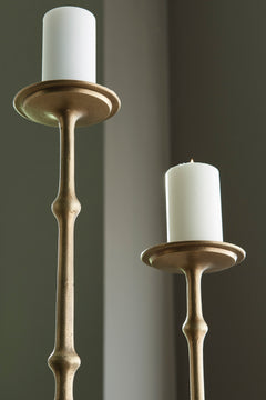 Antique Brass Finish candle holder set, product view 3 - 3