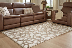 Ivory/Brown/Gray 60" x 84", room view; furniture excluded - 10