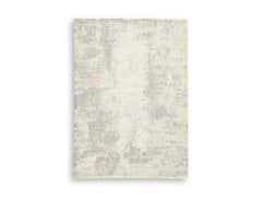 Gray/White/Cream 60" x 81.5", complete rug product view - 9