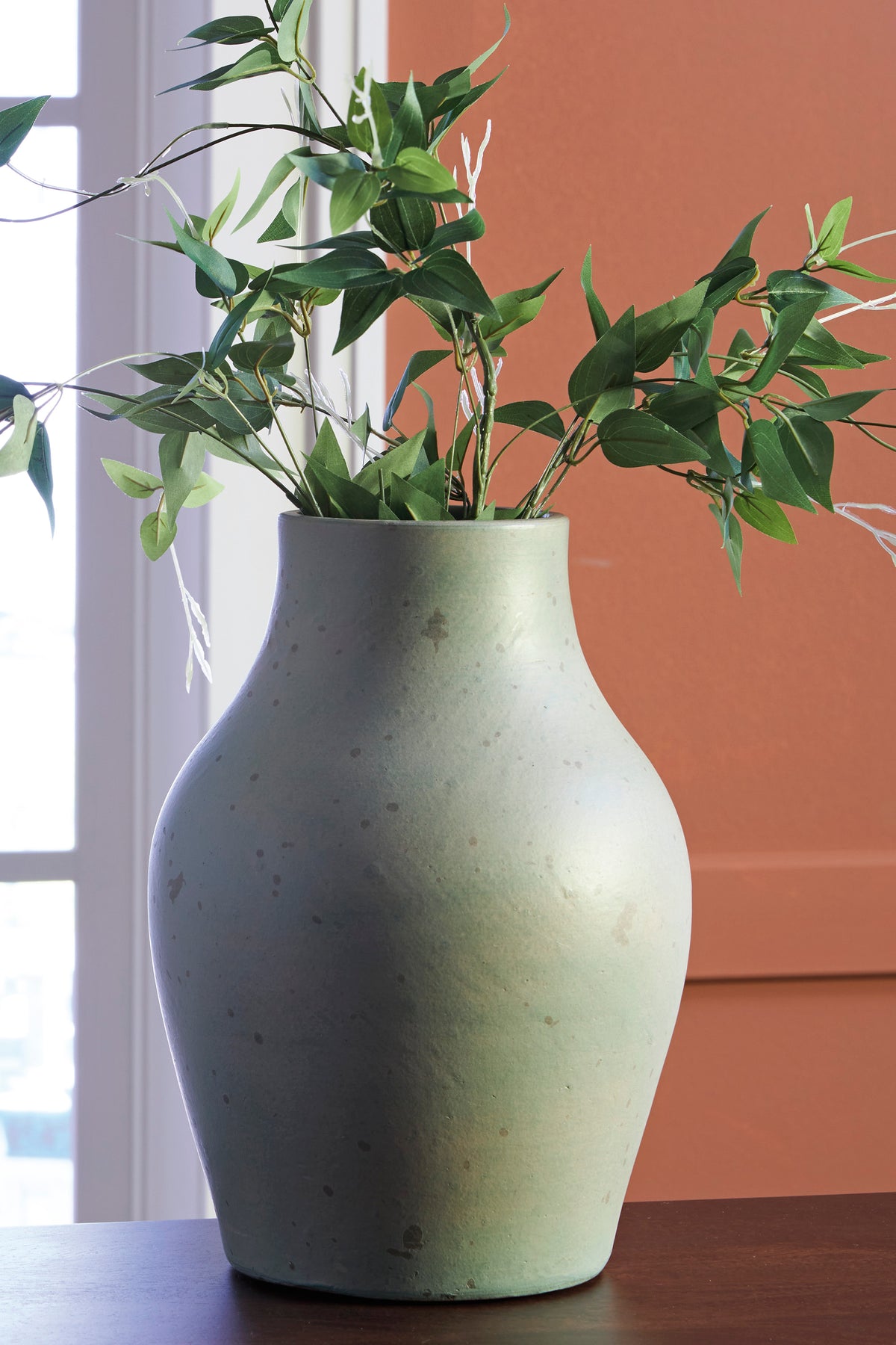 Antique Green 13.13-inch height vase, full product view