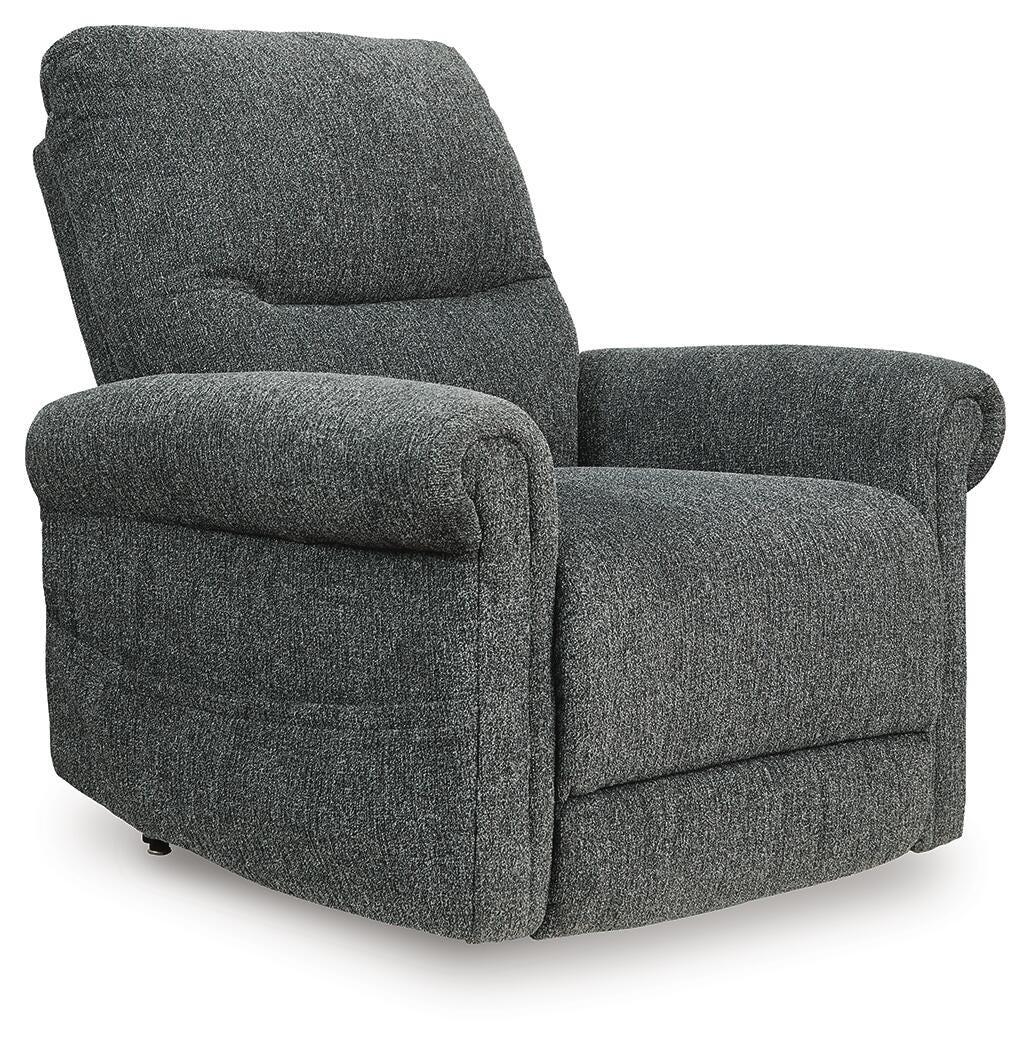 Charcoal, complete recliner angled view