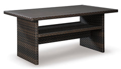 Dark Brown/Beige Outdoor Table, full product view - 1