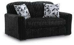 Onyx, complete corduroy loveseat, angled view - 9