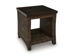 Dark Brown / Outdoor Side Table, complete product angled view - 1