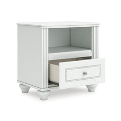 White / Nightstand, drawers open - 2