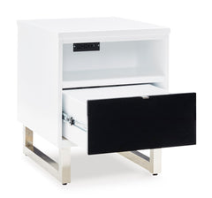 White/Black Charging End Table, product view 2 - 2