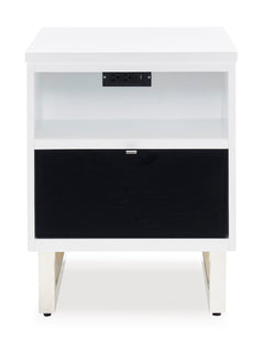 White/Black Charging End Table, product view 3 - 3
