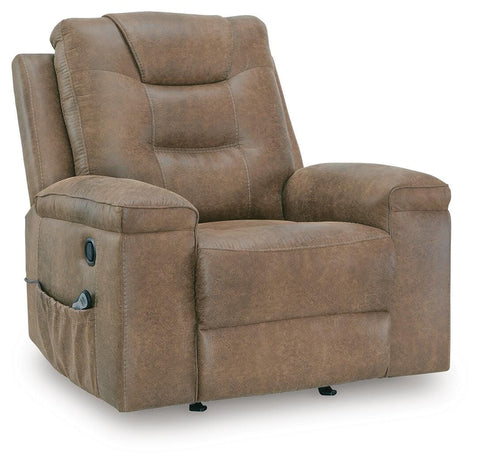 Faux-Leather Manual Rocker Recliner with Heat and Massage