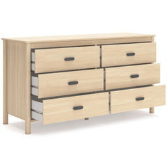 Tan, dresser with drawers open - 2