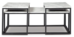 Gray/Black three-piece nesting table set, product view 2 - 2