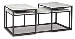 Gray/Black three-piece nesting table set, product view 3 - 3