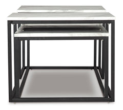 Gray/Black three-piece nesting table set, product view 4 - 4