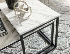 Gray/Black three-piece nesting table set, product view 6 - 6