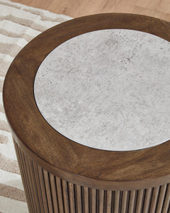 Brown, faux-stone top and reeded side detail - 4