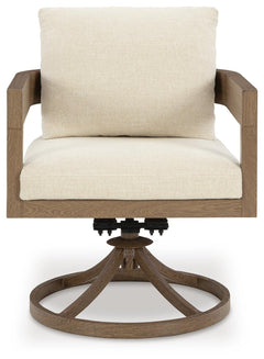 Dark Brown/White, individual swivel chair front view - 4