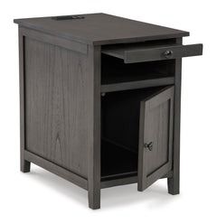 Gray Storage Chairside End Table with Charging, product view 2 - 20