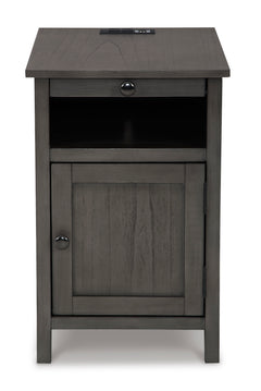 Gray Storage Chairside End Table with Charging, product view 3 - 21