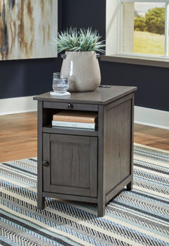 Gray Storage Chairside End Table with Charging, product view 5 - 23