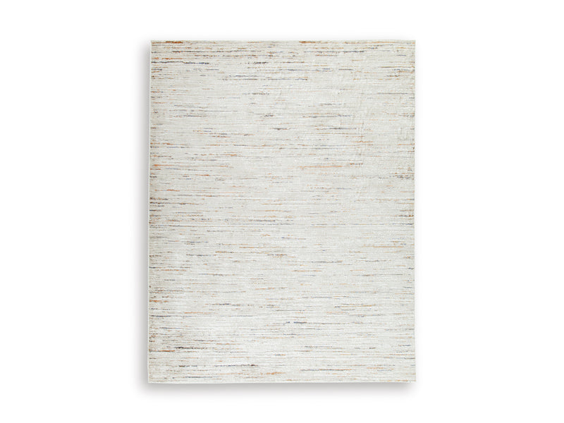 Cream Multicolor Fine Stripe Woven Rug