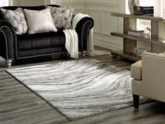 Ivory/Gray 63" x 87", room view; furniture excluded - 6