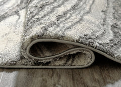 Ivory/Gray 63" x 87", rolled rug backing detail - 8