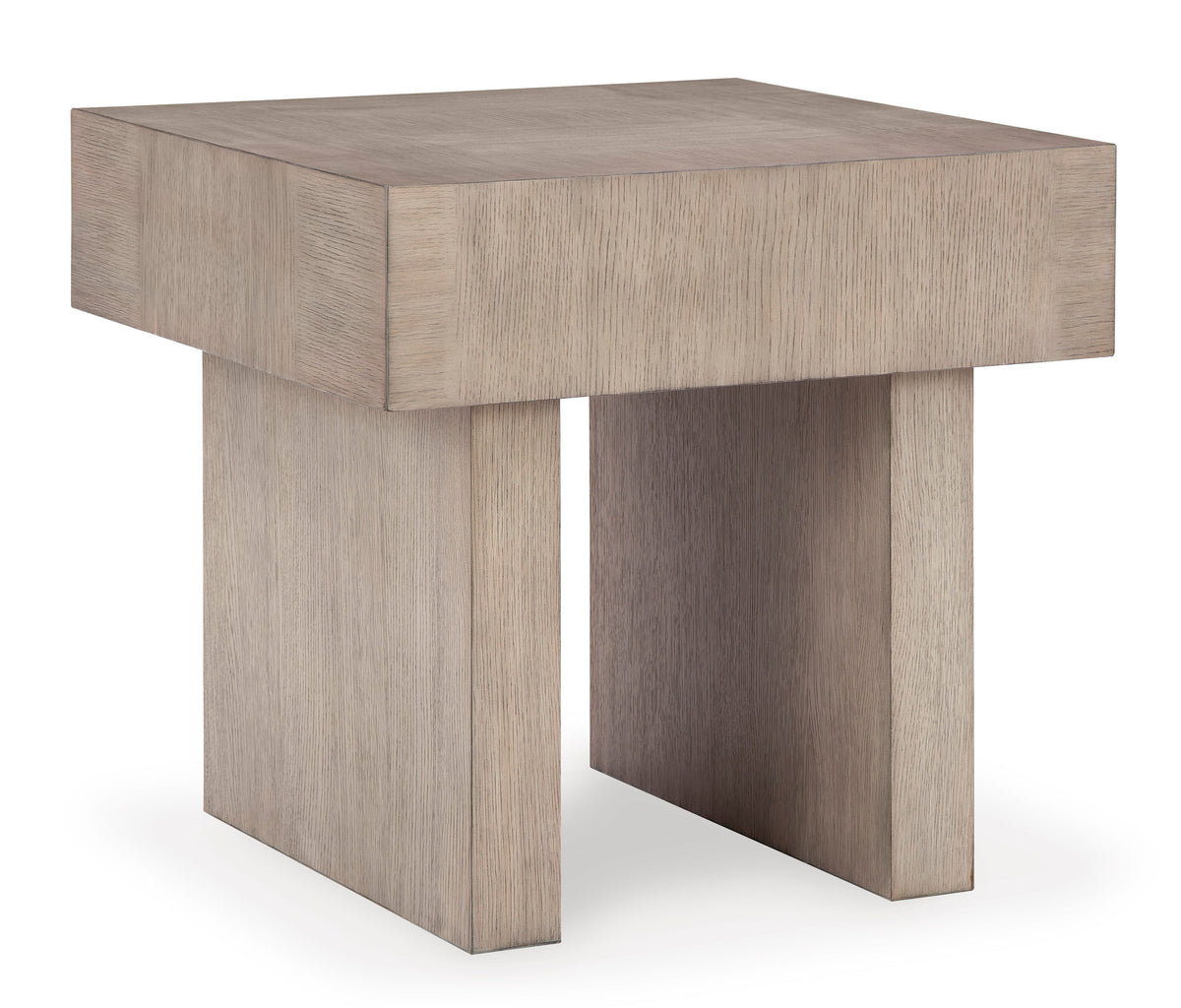 Light Grayish Brown square end table, full product view