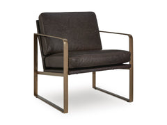 Dark Brown/Gold Finish Accent Chair, view 1 - 1