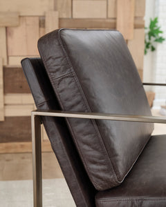 Dark Brown/Gold Finish Accent Chair, view 3 - 3