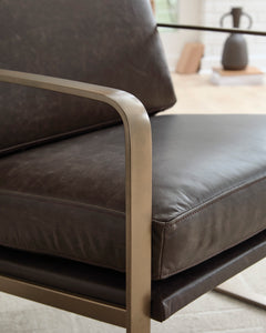 Dark Brown/Gold Finish Accent Chair, view 4 - 4